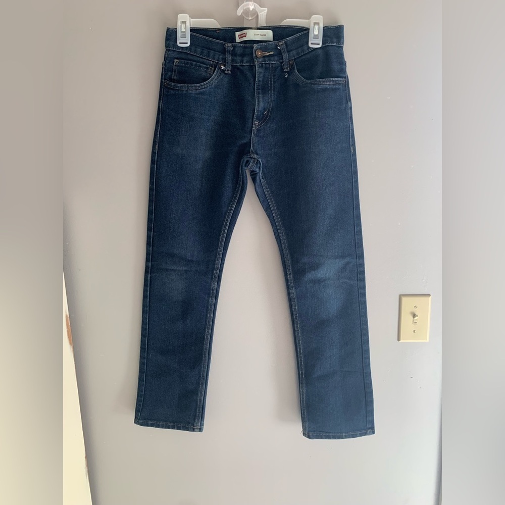 Youth Boys Levi’s 511 Slim Straight Leg Dark Wash Casual Dress Up Jeans Size 16